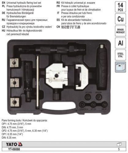 YATO YT-06088 Hidraulikus csőszorító flexibilis csövekhez (fékcső és légkondicionáló)