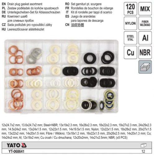 YATO YT-068641 Alátét készlet 120 részes