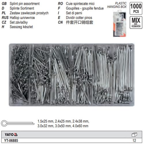 YATO YT-06885 Sasszeg készlet 1000 db