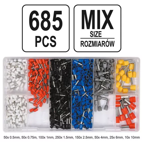 YATO YT-06895 Kábel érvéghüvely készlet 685 részes