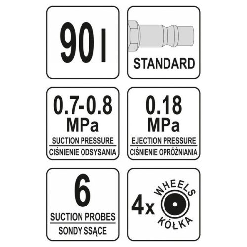 YATO YT-07190 Pneumatikus olajleszívó / olajgyűjtő 8 bar 70 liter
