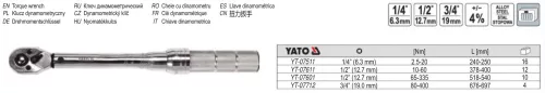 YATO YT-07712 Nyomatékkulcs 3/4" 80-400 Nm / 676-697 mm CrV