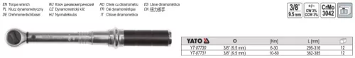 YATO YT-07730 Nyomatékkulcs 3/8" 6-30 Nm / 295-316 mm