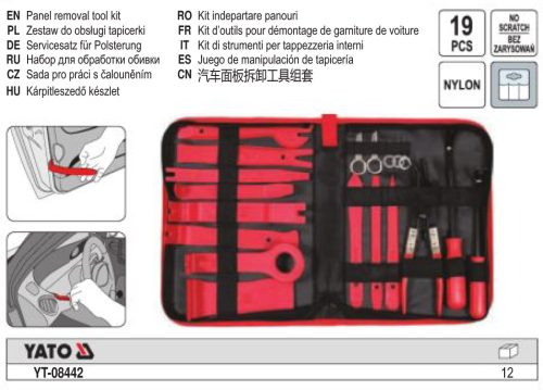 YATO YT-08442 Kárpitkiszedő készlet 19 részes