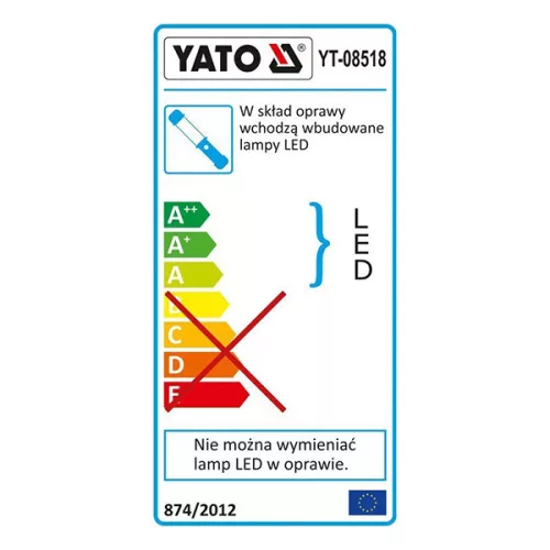 YATO YT-08518 Akkus szerelő LED lámpa 5 W+3 W