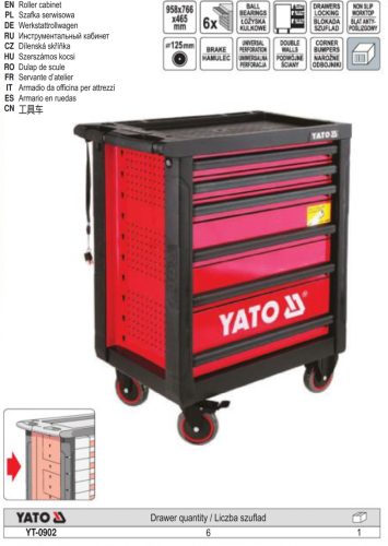 YATO YT-0902 Szerszámkocsi 6 fiókos