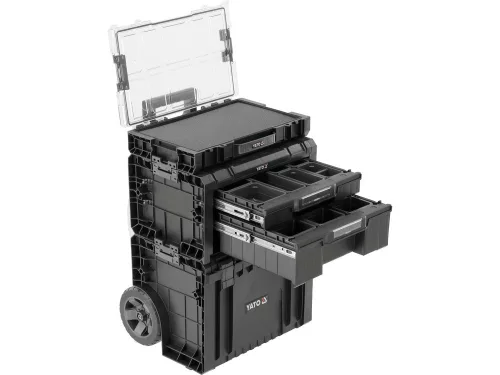 YATO YT-09173 Szerszámosláda szett kerekeken kihúzható fogantyúval 3db-os 685x450x380 mm