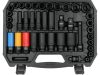 YATO YT-10260 Gépi dugókulcs készlet 64 részes rövid és hosszú dugók, külső és belső torx, SPLine és imbusz, alufelnihez dugó fejekkel 1/2 col
