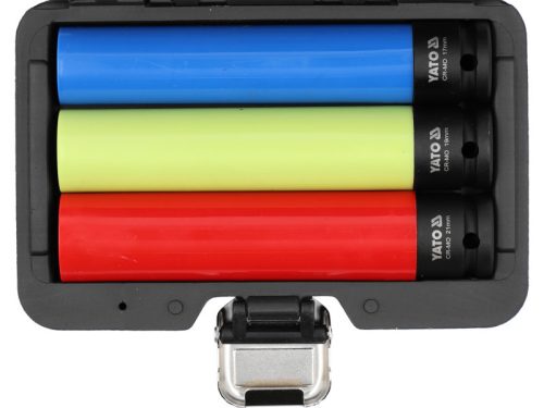 YATO YT-10565 Extra hoszzú dugókulcs könnyűfém felnikhez 3 részes 1/2coll; 17/19/21 mm CrMO