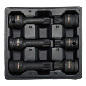   YATO YT-10652 Gépi bit dugókulcs készlet 6 részes Spline 1/2" M14-M18 CrMo