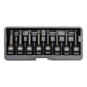   YATO YT-1068 Gépi hosszú bit dugókulcs készlet 8 részes Ribe 1/2" RM5-RM13 CrMo