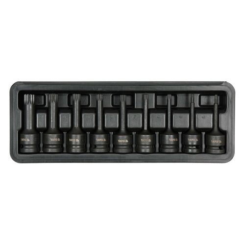 YATO YT-10691 Gépi hosszú bit dugókulcs készlet 9 részes Spline 1/2" M4-M16 CrMo