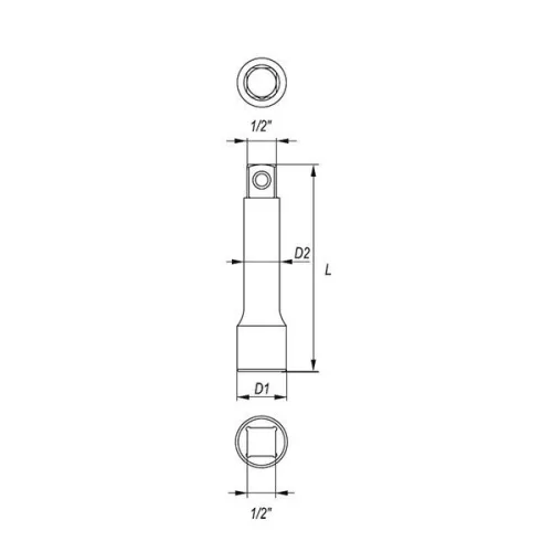 YATO YT-1246 Dugókulcs toldószár 1/2" 76 mm CrV