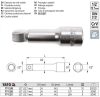 YATO YT-1250 Dugókulcs toldószár csuklós 1/2" 127 mm CrV