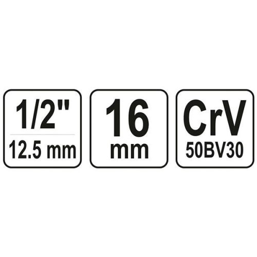 YATO YT-12531 Gyertyakulcs 1/2" 16 mm / 64 mm CrV