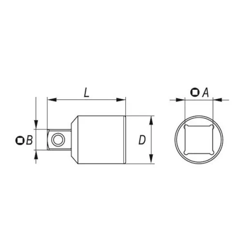 YATO YT-1258 Dugókulcs adapter 1/2" -> 3/4" CrV