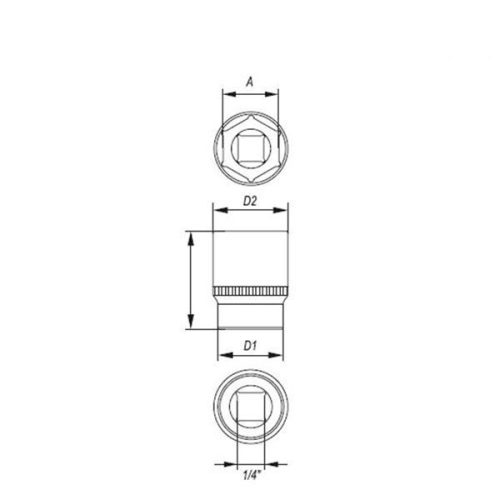 YATO YT-1415 Hosszú dugókulcs 1/4" 5 mm CrV