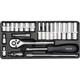   YATO YT-14421 Dugókulcs készlet 23 részes 1/4" 4-13 mm CrV
