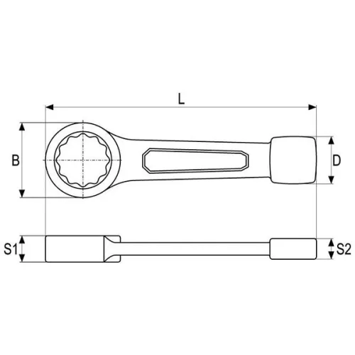 YATO YT-1601 Üthető csillagkulcs 24 mm / 160 mm CrV