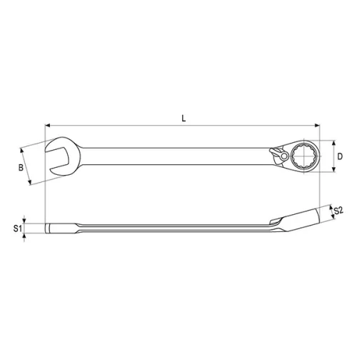 YATO YT-1667 Racsnis irányváltós csillag-villáskulcs 24 mm / 330 mm 72T CrV