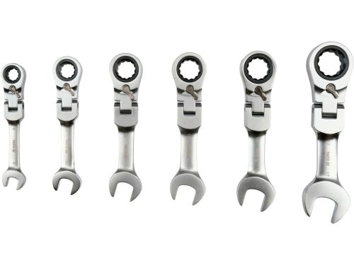 YATO YT-16977 Rövid racsnis csuklós csillag - villáskulcs készlet 6 részes 8-17mm-ig