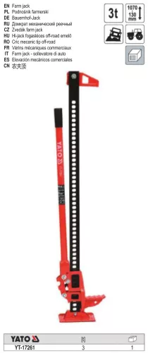 YATO YT-17261 Fogasléces emelő 3,0 t 130-1070 mm