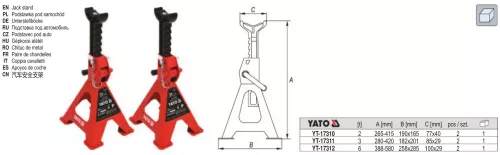 YATO YT-17312 Tartó bak 6t (2 db/cs)