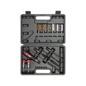   YATO YT-17623 Befecskendezőszelep tisztító készlet 19 részes 1/4" inox, műanyag, réz kefék