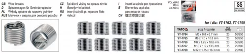YATO YT-1766 Menetjavító betét inox M8 (20 db/cs)