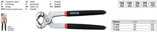 YATO YT-2047 Harapófogó 180 mm