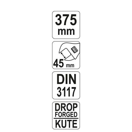 YATO YT-21654 Állítható villáskulcs 0-49 / 375 mm