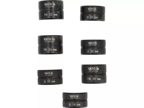 YATO YT-21733 Akkumulátoros PEX préselőszerszám U/TH 16–32 mm, krimpelőerő 60 kN, 18 V (akku és töltő nélkül)