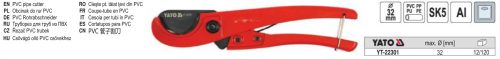 YATO YT-22301 Csővágó olló PVC 32 mm V-vágás