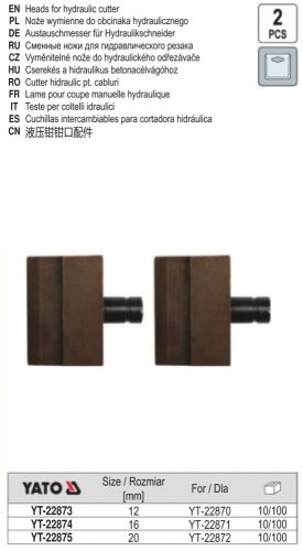 YATO YT-22873 Pótél hidraulikus betonvas vágóhoz YT-22870 (2 db/cs)