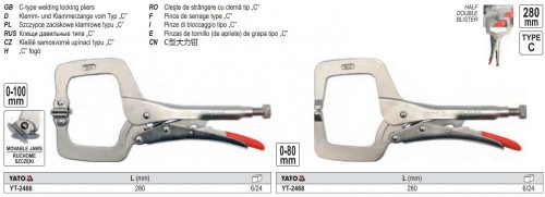 YATO YT-2466 C-alakú önzáró fogó 280 mm