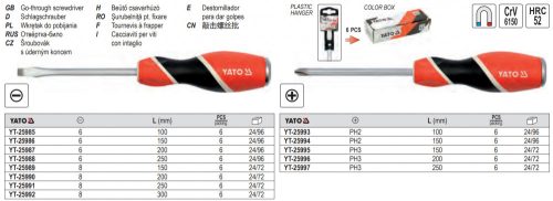 YATO YT-25996 Csavarhúzó PH3 x 200 mm mágneses, üthető CrV