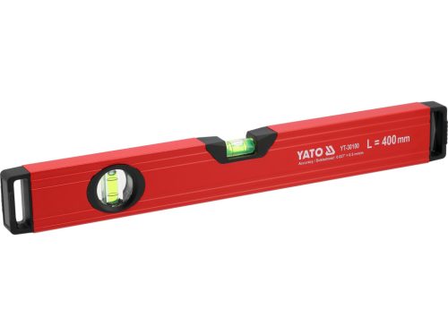 YATO YT-30100 Alumínium vízmérték 400mm 2 libellás bordázott szerkezetű merev profillal