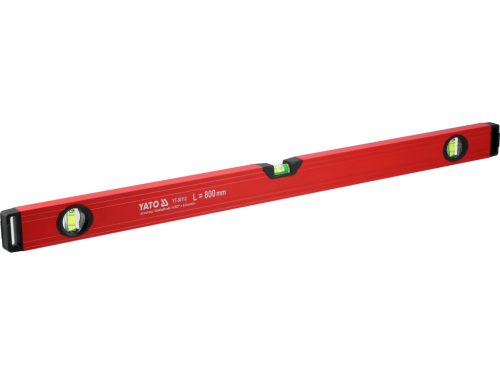 YATO YT-30112 Alumínium vízmérték 800mm 3 libellás bordázott szerkezetű merev profillal