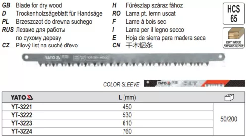 YATO YT-3224 Fűrészlap száraz fára 760 mm