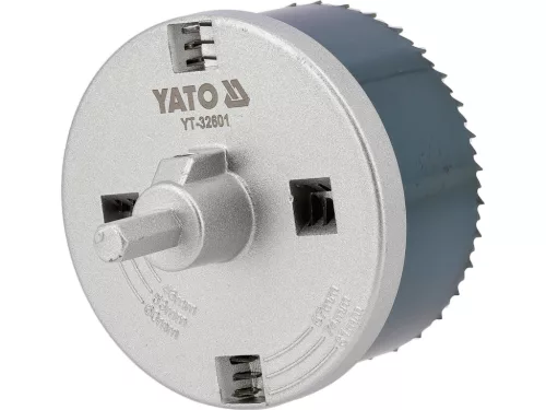 YATO YT-32601 Lyukfűrész fához központosító fúróval és felfogó tárcsával 46 - 81 mm 6 részes