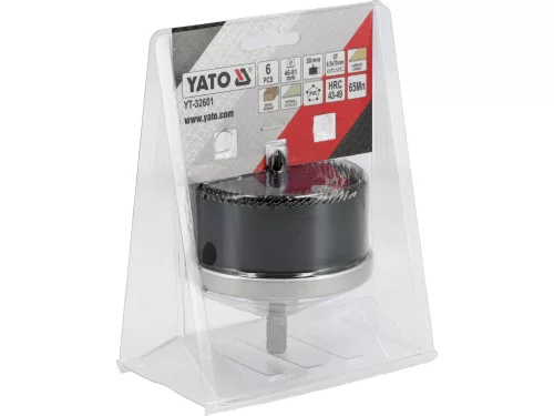 YATO YT-32601 Lyukfűrész fához központosító fúróval és felfogó tárcsával 46 - 81 mm 6 részes