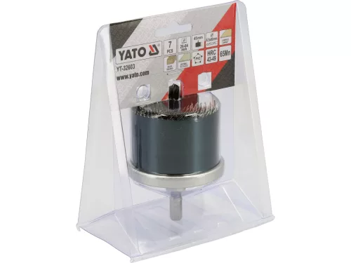 YATO YT-32603 Lyukfűrész fához központosító fúróval és felfogó tárcsával 26 - 64 mm 7 részes