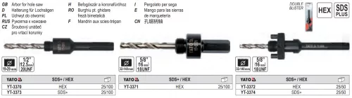 YATO YT-3370 Körkivágó központosító 19-29 mm 1/2" Hex