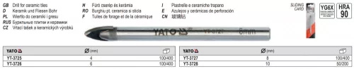 YATO YT-3727 Üveg- és csempefúrószár 8 mm