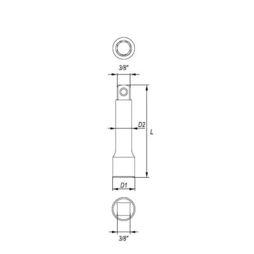 YATO YT-3845 Dugókulcs toldószár 3/8" 254 mm CrV