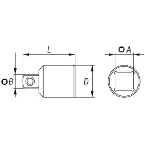 YATO YT-3854 Dugókulcs adapter 3/8" -> 1/2" CrV
