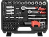YATO YT-38785 Szerszámkészlet 1/4 és 3/8 col dugókulcsokkal és csillag-villás kulcsokkal 92 részes