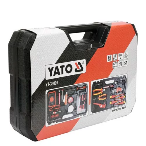 YATO YT-39009 Szigetelt szerszámkészlet villanyszerelőknek 68 részes 1/4" 1000 V CrV