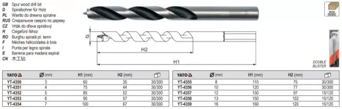 YATO YT-4354 Fafúró 7 x 67/90 mm