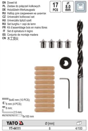 YATO YT-44112 Tipliző készlet 6mm 17 részes